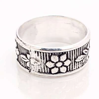 925 Placcato Argento Handmade Design Gioielli Regalo per Lei Anello Taglia 5.75 - Immagine 1 di 3
