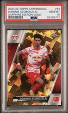 21/22 Topps Chrome Bundesliga Dominik Szoboszlai Gold Sapphire 11/50 PSA 10