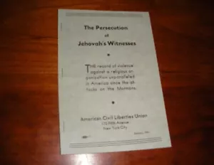 1941 Persecución de los Testigos de Jehová ACLU Watchtower I.B.S.A - Imagen 1 de 1