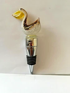 Pelican Color Changeable Glass Wine Bottle Stopper - Picture 1 of 5