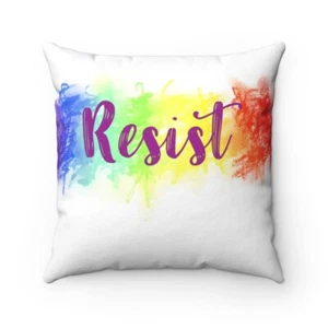 Resist Insist Persist Decorative Throw Pillows, Political Statement with Insert - Picture 1 of 6