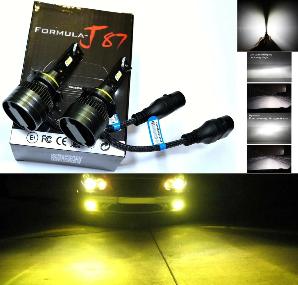 LED Kit G8 100W 9006 HB4 3000K Yellow Two Bulbs Fog Light Replacement Upgrade OE - Image 1 of 4