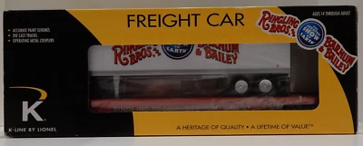 K-Line 6-22574 O Gauge Ringling Bros Flat Car #39 w/ Trailer #4 NEW - Image 1 of 3