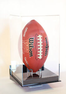 Football display case vertical wall mount full size 85% UV  acrylic NFL NCAA