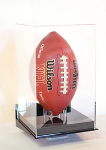 New England Patriot Football display case vertical wall mount full size 85% UV   - Picture 1 of 7