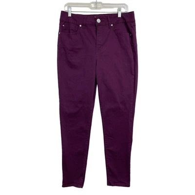 Calça skinny feminina Seven7 tamanho 12 roxa cintura alta skinny modeladora elástica - Imagem 1 de 4