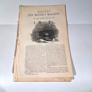 Antique 1854 Grinnell Expedition Arctic Exploration Harpers Monthly Magazine - Picture 1 of 12