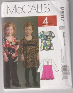 5917 McCALLS Easy - TOP DRESS PANTS & HEADBAND - GIRLS 1/2/3/4 - Picture 1 of 2