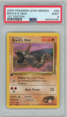 Pokemon Gym Heroes - Brock's Onix 1st Edition #69 PSA 9 Mint - Image 1 of 2