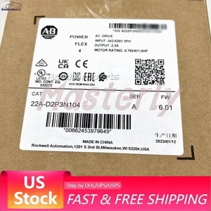 AB 22A-D2P3N104 PowerFlex 4 0.75 kW 1 HP AC Drive New Factory Sealed US Free Tax - Picture 1 of 7