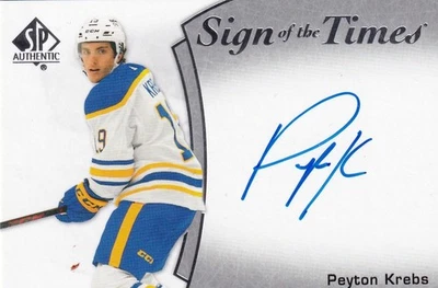 2021-22 SP Authentic Sign of the Times #SOTTPK Peyton Krebs  AUTO - Image 1 of 2