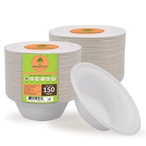 Compostable 12 oz Bowls - 150 Count | Heavy-Duty 3X Stronger Disposable Bowls... - Picture 1 of 2