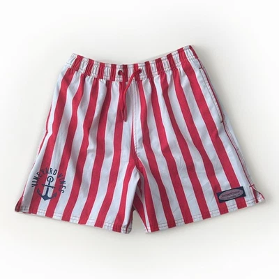 Baús de natação Vineyard Vines 5 polegadas estampados vermelho/branco meninos pequenos - Imagem 1 de 4