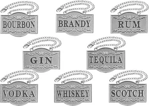 Karaffenanhänger - Schnaps (8er Set, wunderschönes Silber) Silber - Bild 1 von 6