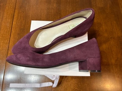 Zapatos de salón Cole Haan punta almendra, tacón bloque cubierto gamuza borgoña, 8,5 Foto 1 de 4