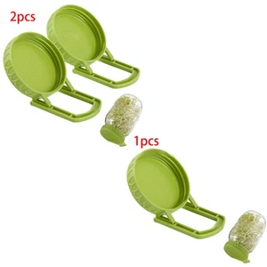 Tapa de plástico con tapa de germinación con kit de soporte de drenaje para frascos de albañil de boca ancha - Imagen 1 de 24