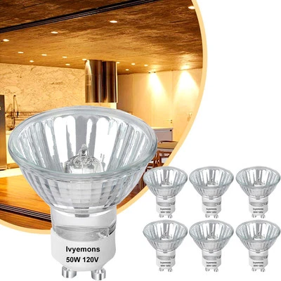 GU10+C 120V 50W Bulb - High Output 500LM GU10 Dimmable Bulb, MR16 Clear  - Image 1 of 4