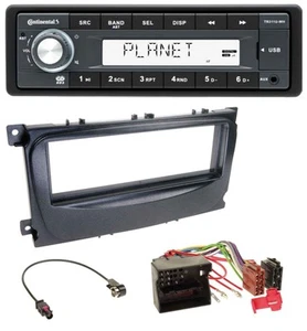 Continental USB MP3 AUX 1DIN Autoradio für Ford Focus C-Max Galaxy ab 2007 schwa - Bild 1 von 10