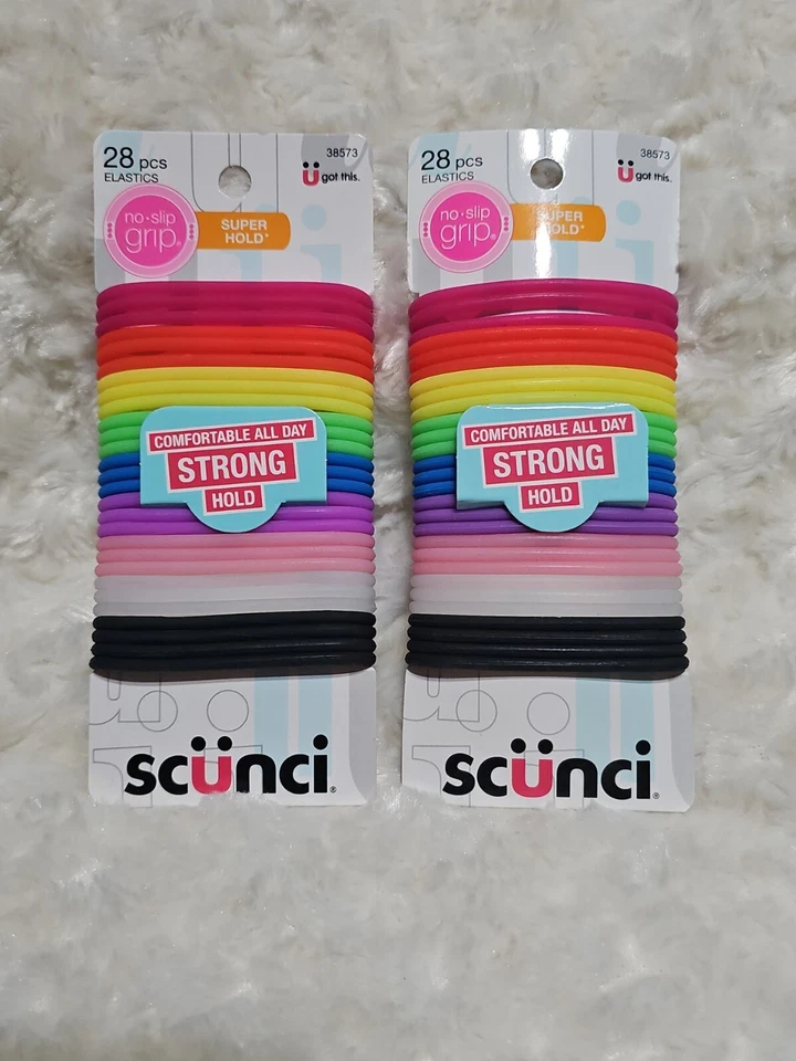 SCUNCI No-slip Grip GEL Evolution Ponytailers Elastics Assorted Colors