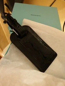 Tiffany & Co schwarzer Lackleder Kofferanhänger/Etikett in Box. Neu ohne Etikett - Bild 1 von 9