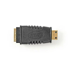 ADATTATORE HDMI DA PRESA FEMMINA STANDARD A MINI HDMI SPINA MASCHIO PLACCATO ORO - Picture 1 of 6