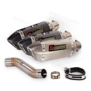 Mid Motorcycle Exhaust Pipe 51mm Tips For Honda CBR500R CB500F CB400X 2017-2025 - Bild 1 von 13
