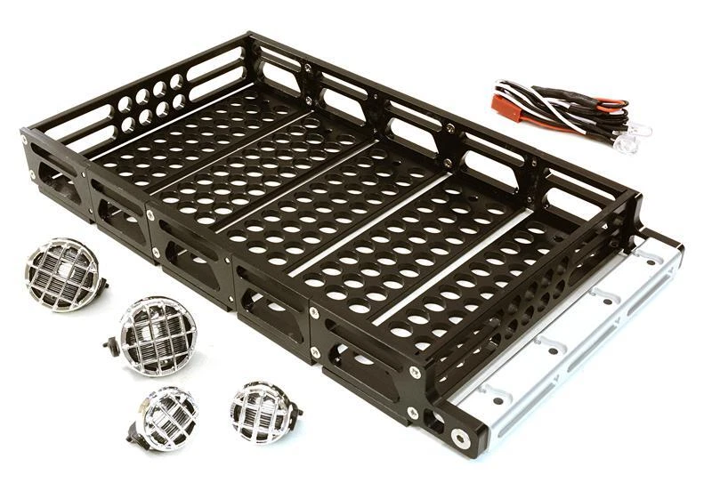 Realistic 1/10 Scale Alloy Luggage Tray 192x106x24mm with 4 LED Spot Light Set - Image 1 of 1