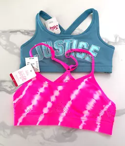 Justice Girls 2 Pack Active Bra/Everyday Bra - Blue/Pink Tie Dye - Picture 1 of 1