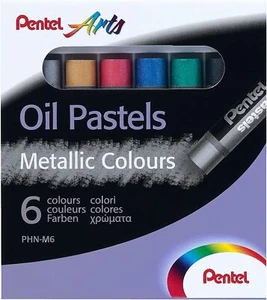 Pentel Artists Oil Pastels - 6 Set - Metallic Colours - Picture 1 of 3