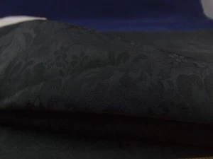Black Polyester Fabric/Tone-on-Tone Floral/1.625yds. x 45"/New, Pre-Washed - Picture 1 of 4