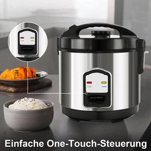 Reiskocher Multikocher Für 1-2 Personen Dampfgarer Reis Kochtopf Edelstahl - Bild 1 von 11