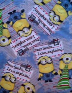 Despicable Me Minions Dear Santa Fleece Fabric - Picture 1 of 2