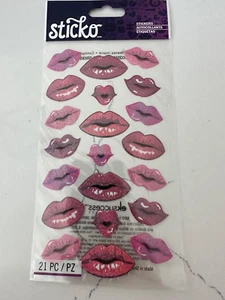 Sticko Autocollant Kiss Lips ~ Bling Lips Different Shades of Pink Scrapbooking - Picture 1 of 5