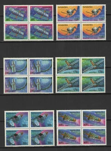 Tanzanie Espaces Satellites série de 6 timbres neufs en bloc de 4 MNH /TR9725 - Imagen 1 de 1