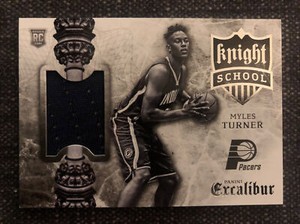 2015-16 PANINI EXCALIBUR MYLES TURNER KNIGHT SCHOOL ROOKIE RELIC PATCH #18