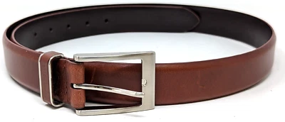 Cinturón de vestir de golf Greg Norman 40 de cuero marrón liso borde de pluma para hombre GNL048 BT23 Foto 1 de 4