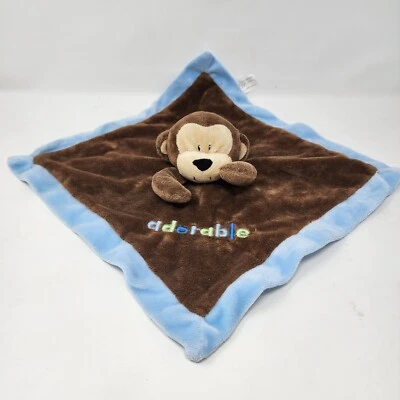 First Impressions Blue Brown Adorable Monkey Baby Security Blanket Lovey - Изображение 1 из 4