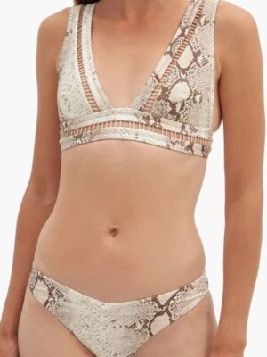 Top de bikini Zimmermann Bellitude con escalera estampado de serpiente Swim Resort 1/S nuevo sin etiquetas $260 Foto 1 de 4