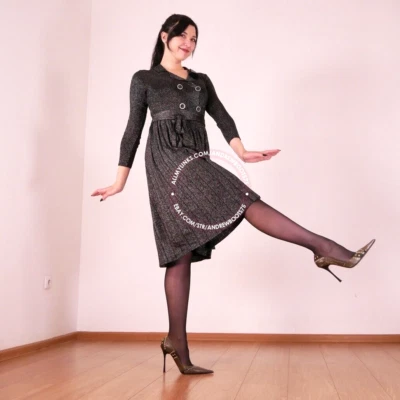 Gianmarco Lorenzi IT39,5 EU40 US9,5 尖头高跟鞋皮革高跟鞋 军用 — 第 1/4 张图片