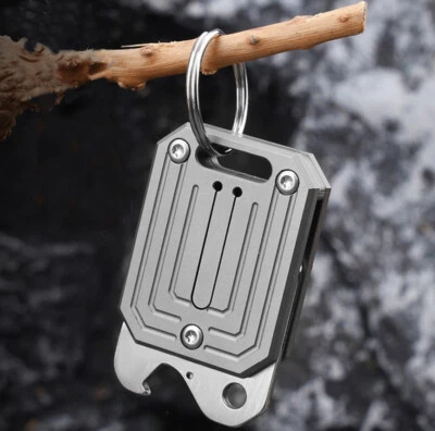 Mini Titanium Alloy Pocket Folding Knife Opener Keychain Outdoor EDC Multi Tools - Image 1 of 4
