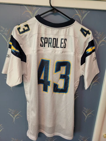 Reebok San Diego Chargers NFL Football Darren Sproles White #43 Jersey Youth XL Cover