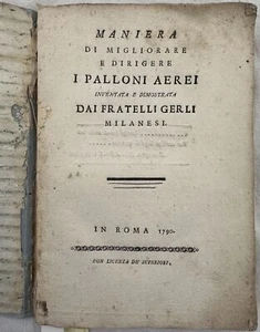 MANIERA DI MIGLIORARE E DIRIGERE I PALLONI AEREI GERLI AEROSTATICO MONGOLFIERE - Foto 1 di 5