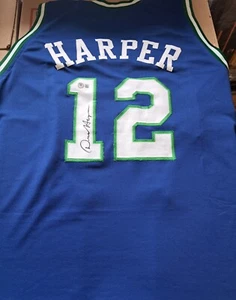 Derek Harper Dallas Mavericks Signed Jersey BECKETT authentication Autograph XL - Picture 1 of 4