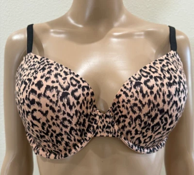 Victoria's Secret Lined Demi Leopard Bra 38DD - Image 1 of 3