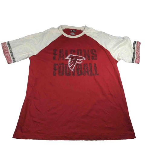 Atlanta Falcons Raglan Shirt Men's XL Red White Long Sleeve Tee NFL Football NEW Cover