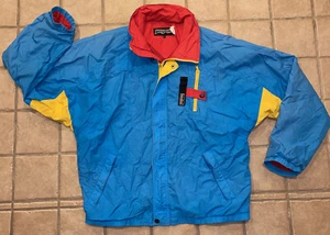 Vintage Jansport Herren Jacke Large Full Zip blau rot gelb Colorblock Style *LESEN* - Bild 1 von 11
