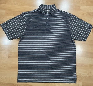FootJoy Herren Shirt Extra Large schwarz grau gestreift Polo Golf Performance Logo Top - Bild 1 von 8