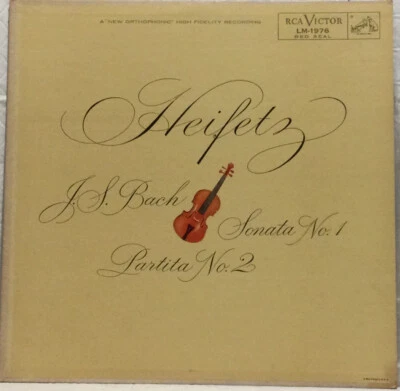 Heifetz - JS BACH SONATA  #1 PARTITA #2, 1956, RCA Red Seal, LM-1976, VG+/VG - Image 1 of 3