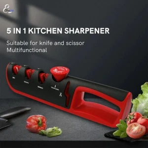 Knife Sharpener 3Stage Steel Tungsten Kitchen Adjustable Scissor Sharpening Tool - Picture 1 of 13