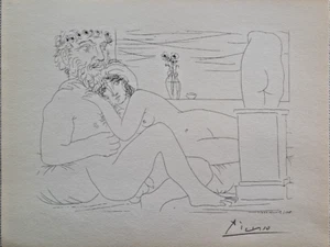Pablo Picasso Le repos du Sculpteur III firmado a mano Suite Vollard - Imagen 1 de 3